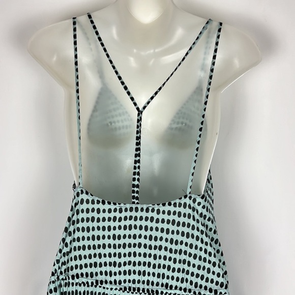 Zara‎ Polka Dot Low Back Lightweight Slip-on Aqua Black Maxi Dress Size S - Picture 6 of 10